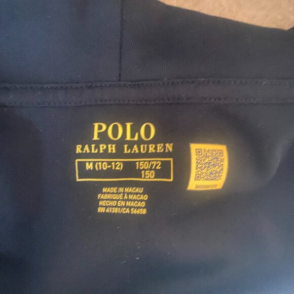Polo Ralph Lauren Boys Black Hooded Zipper Sweatshirt N5 - Picture 2 of 4